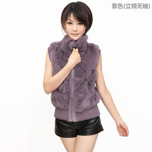 wholesale popular good deals rabbit fur fashion ladies jacket without sleeve vest several colors special offers free ship