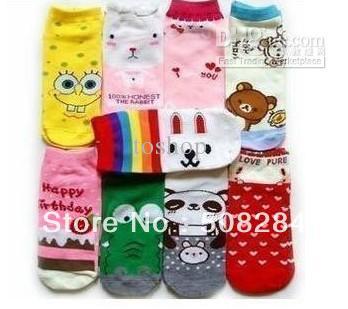 Wholesale - Popular lovely color cotton socks Boat shape stockings on sale cheap price good quality factory offe