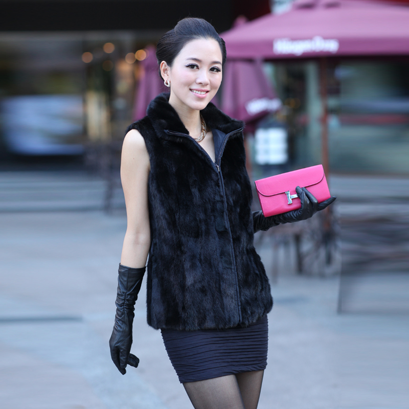 Wholesale! regular style mink fur vest fur vest Women fight mink vest