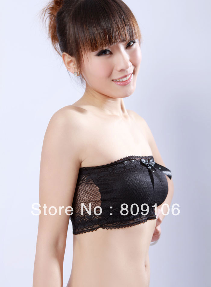 wholesale/retail, 1036 lace tube top bow lace tube top belt chest tube top 4 ,free shipping