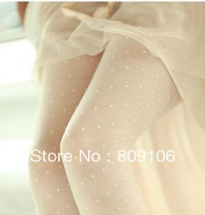 wholesale/retail, 835 big c Core-spun Yarn jacquard pantyhose dot white slanting stripe stockings ,free shipping