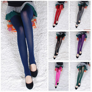 wholesale/retail, free shipping  Thin candy color step foot tights summer ultra-thin stockings socks pants female