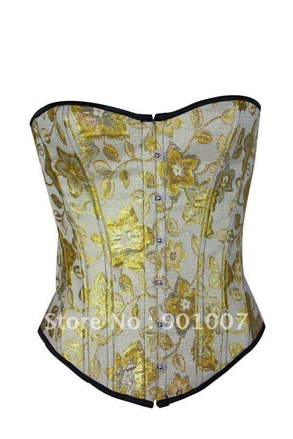 Wholesale&retail New sexy yellow waspie Garter corset bustier 7034+freeshipping