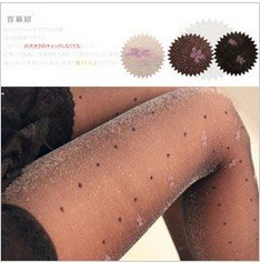 Wholesale&Retail Silvery Shiny Tights Legging With Dots&Flowers New Style Nice Hosiery Stocking Free Ship YG0111