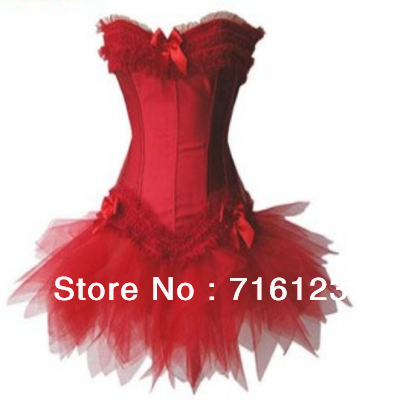 Wholesale/Retail Women's  Burlesque Moulin Rouge Corset  Fancy Tutu shirt dress Hen party costume free shipping