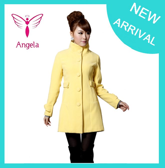 Wholesale & Retail Women's Trench Coat With Good Quality Plus Size XL Long Woolen Winter Jackets Free Shipping WO-013