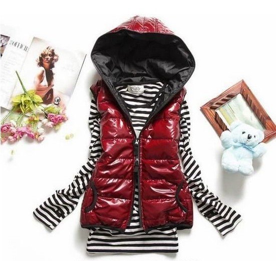 Wholesale&Retail women's Winter warm vest, Hooded vest lady sleeveless waistcoat Cotton-padded short down jacket