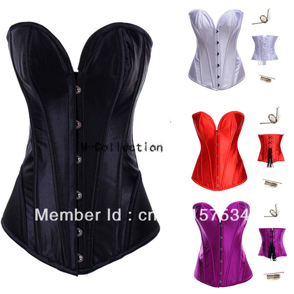 Wholesale sale Retail  Full Spiral Steel Boned Corset Bustier Overbust Top Lace up Overbust Body Shaper S-XL