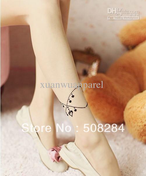 Wholesale - Sexy leggings socks pantyhose cored wire ultra-thin kitten tattoo stockings