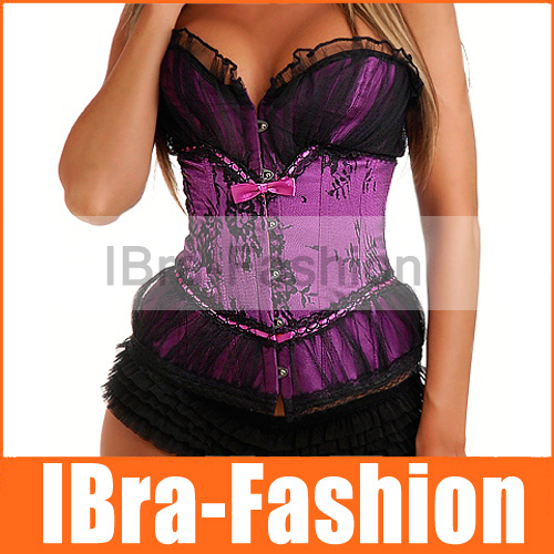 Wholesale sexy purple waist cincher overbust Corsets Strapless lace up Corset top bustiers Fancy dress Costume lingerie HOT