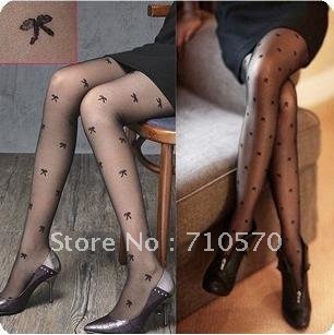 Wholesale special offer the spring and autumn and the summer black tights son bowknot female filar socks