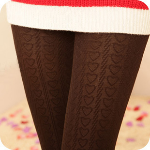 Wholesale Stockings Fashion Winter Warm 2012 Heart Velvet Leggings For Women Ladies Tights KC X0125 ,MH