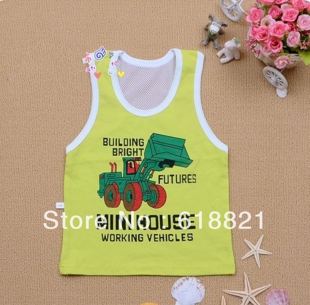 Wholesale Summer 2013 new design baby kids boy and girls cartoon vest clothes Cheap and Good goods 10pcs/lot