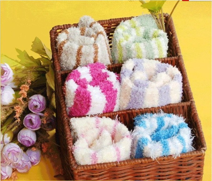 Wholesale thickened candy color warm socks / floor socks  9017