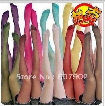 Wholesale ultra-thin transparent coloured tights/candy colors filar socks / # 0135