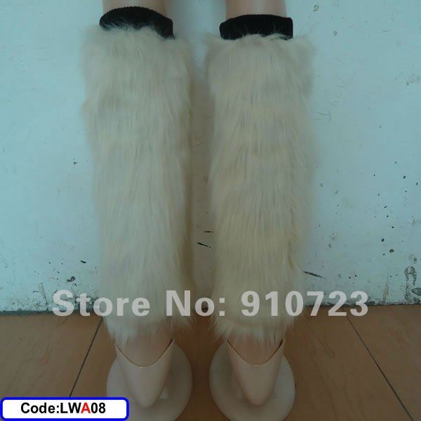 Wholesale - White Fashion Women Accessories Faux Fur Leg Warmers Boot Foot Cover Apparel 2012 NEW STYLE Free Shipping