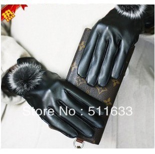 wholesale winter gloves now free shipping(100pcs)gloves design women pu leather gloves 4colors for choice