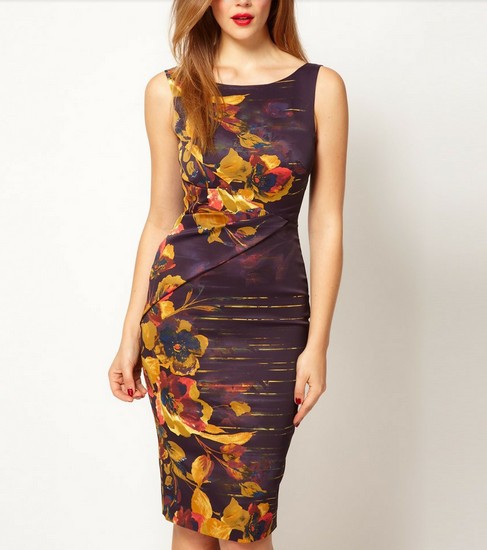 Wholesale women print dresses fashion 2013 elegent free shipping