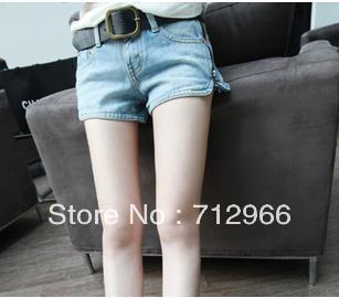 Wholesales high quality women's Washed color denim hot jean pants S/M/L sizes blue color free shipping