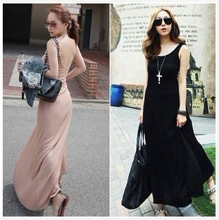 Wholsale 2012 New summer sexy slim  Backless Women's Tank Dress,Lady's Beach Dress,Free Shipping