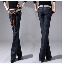 Wide leg pants ,jeans fashion women's casual jeans with ribbon#M374