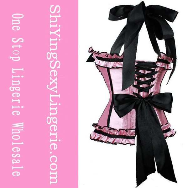 Wide Ruffle and Double Bows Corset  LC5159 Cheaper price Drop Shipping