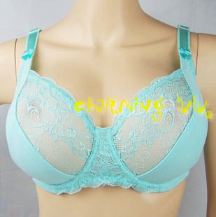 Widened side than translucent comfortable sexy bra Large size lingerie lace full cup thin section, Ms.-YL235-