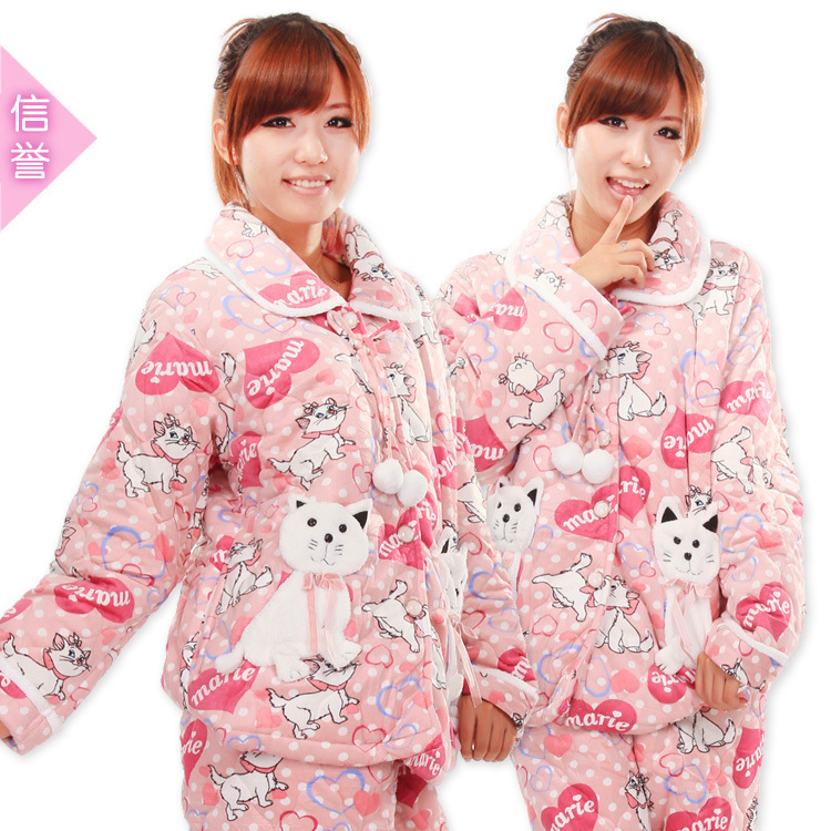 Winter 138 women's cotton-padded thickening sleep set