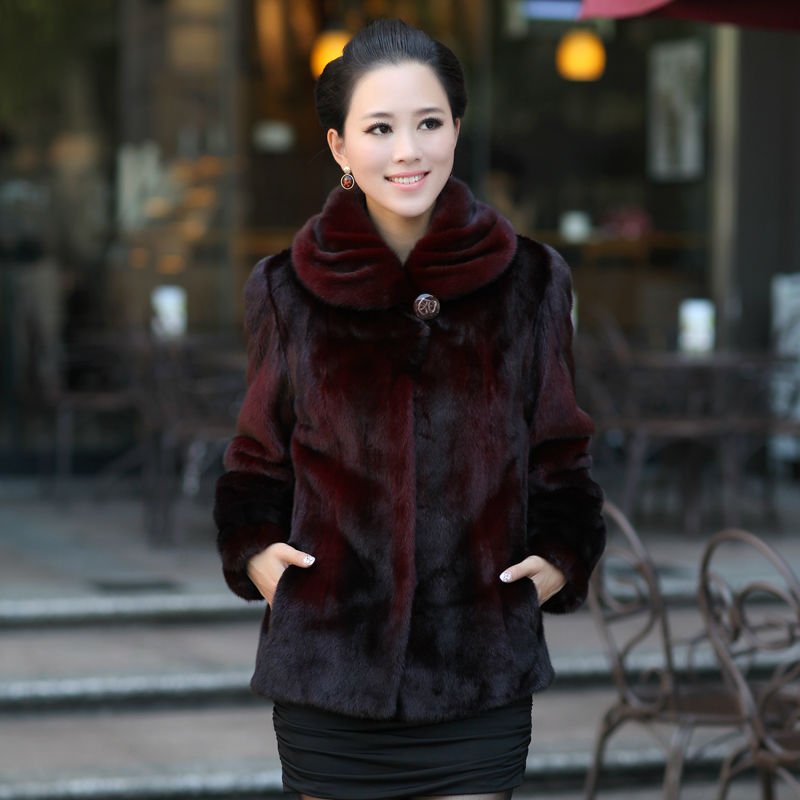 Winter 2012 new European and American luxury imported mink coat lady fur shawl collar fur coat