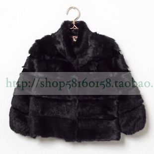 Winter 2012 rabbit fur stand collar fur coat vivi