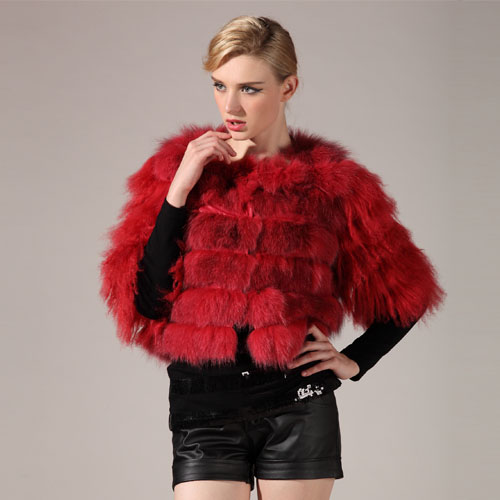 Winter advanced female luxury fox fur patchwork beach wool fashion multicolour fur short jacket