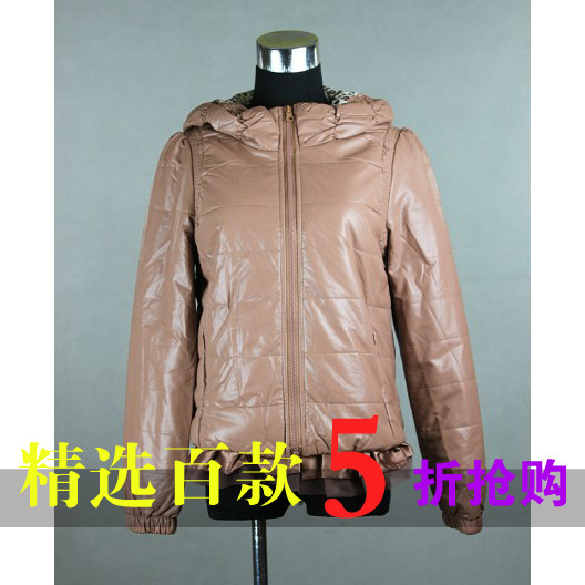 Winter casual short jacket leather clothing cotton-padded jacket elegant wadded jacket 149007