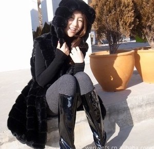 Winter clothes faux vest 2012 medium-long with a hood slim outerwear female plus size fur vest