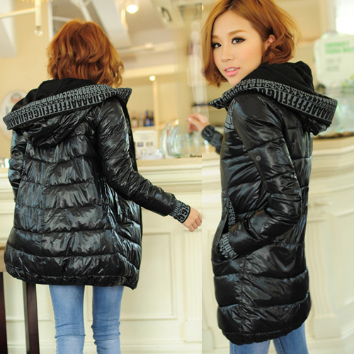 Winter cotton-padded jacket women's thickening thermal medium-long slim with a hood candy color down wadded jacket