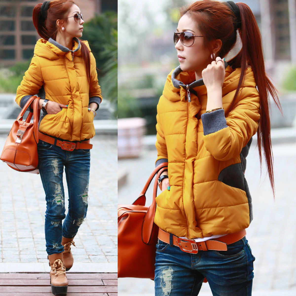 Winter down coat female down coat short design slim women's winter clothes hooded