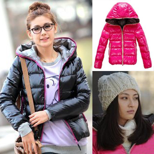 Winter fashion bright color waterproof pressed cotton with a hood tights cotton-padded jacket wadded jacket cotton-padded jacket