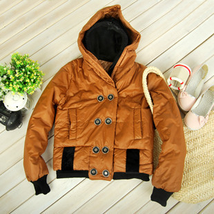 Winter fashion double with a hood casual jacket super thermal wadded jacket outerwear free shipping