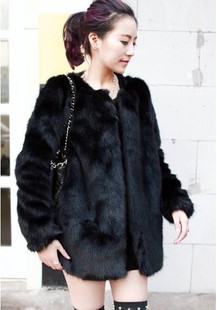 Winter fashion eco-friendly fur outerwear super female