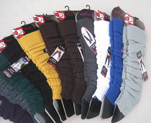 winter fashion knee high knit LEG WARMER kneecap sock legging plain color