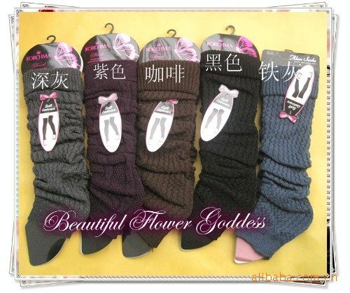 winter fashion knee high knit LEG WARMER kneecap sock legging plain color