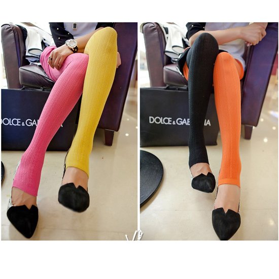 Winter fashion slim cotton knitted tights pantyhose warmers leggings women stockings 10 colors