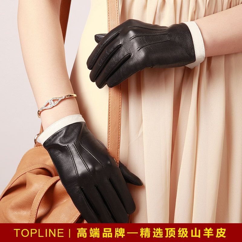 winter fashion thermal motorcycle short design Small suede genuine leather women gloves