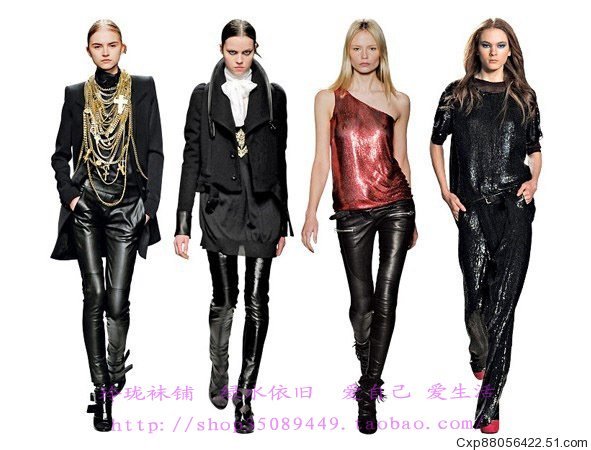 Winter faux leather beaver fleece zipper thermal legging ankle length trousers