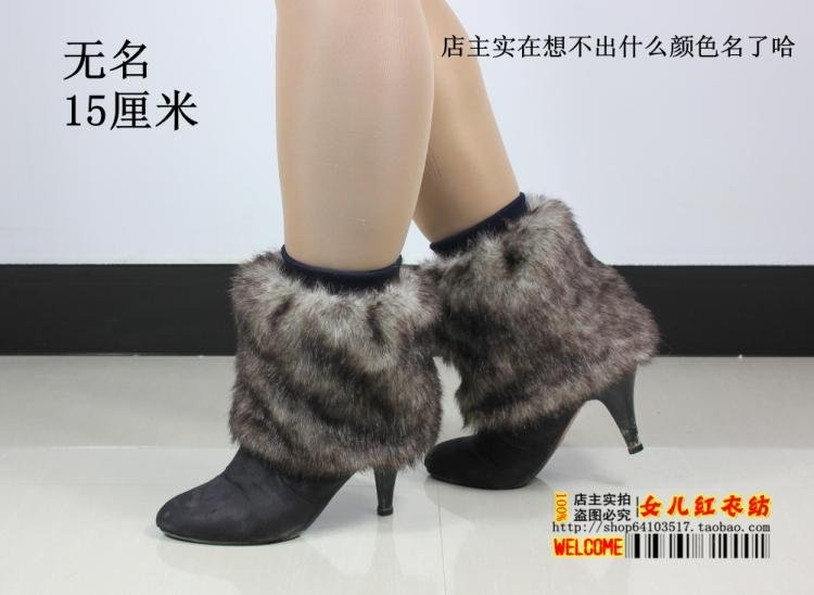 Winter female fashion feather line shoe covers feet boots set of PI cao leg guard set over the knee socks in length