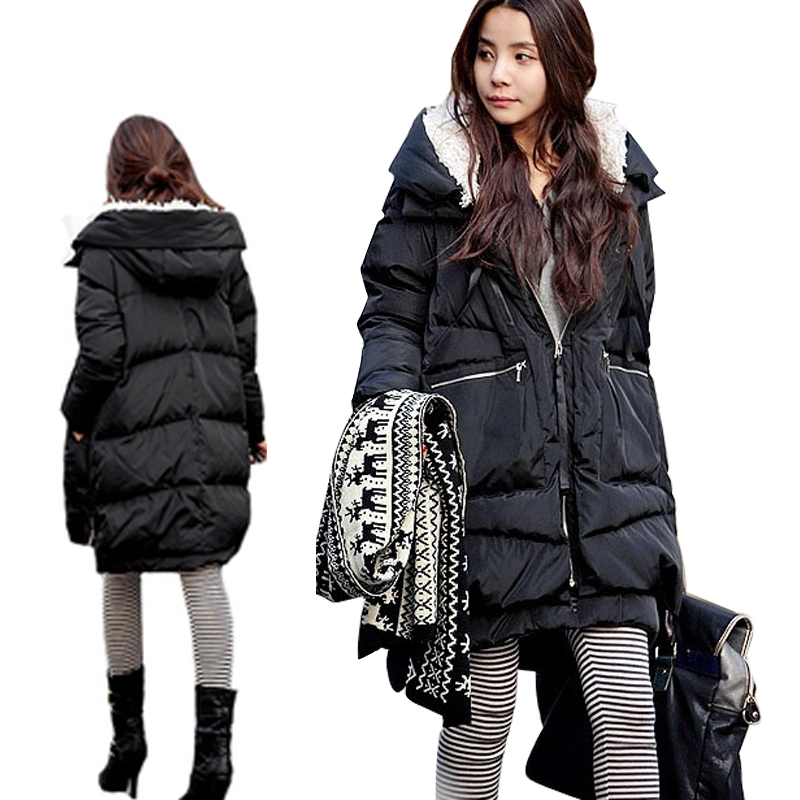 Winter female medium-long down coat winter casual clothes down coat plus size thickening outerwear female