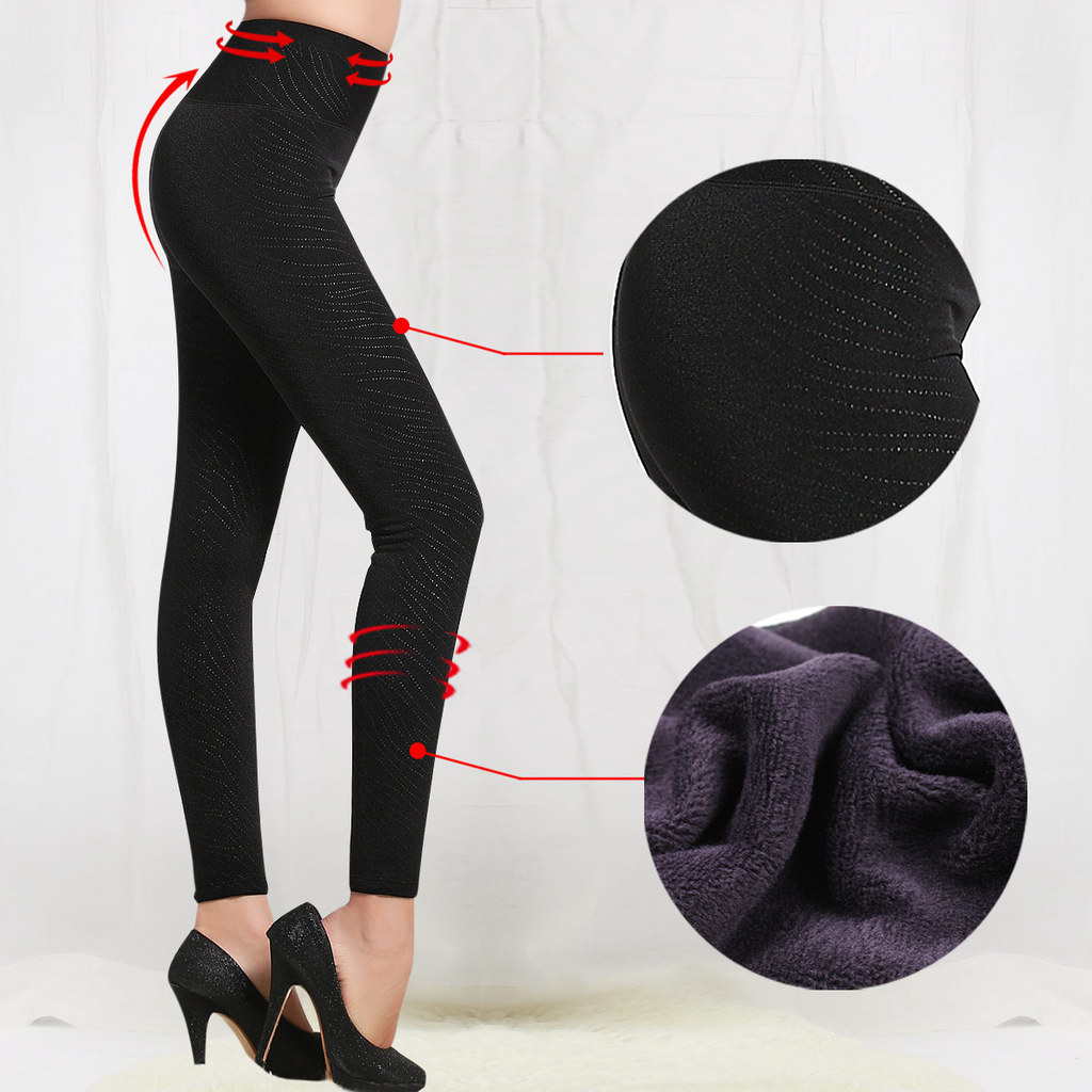 Winter high waist double layer thickening plus velvet female legging ball warm pants bk106