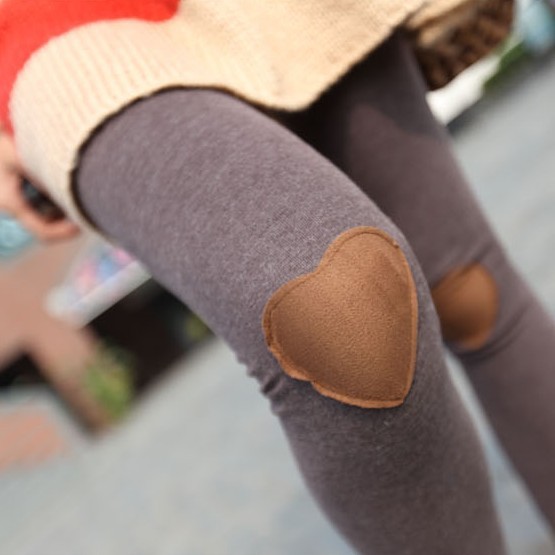 winter knee love patch leather thicken non -inverted velvet keep warm  women legging bootcut  K541 free shipping