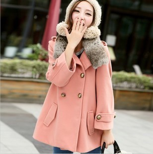 Winter maternity clothing winter outerwear wool coat medium-long woolen thickening maternity outerwear