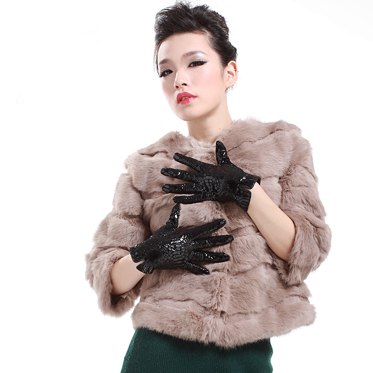 Winter mink hair genuine leather gloves sheepskin gloves women's gloves female leather gloves