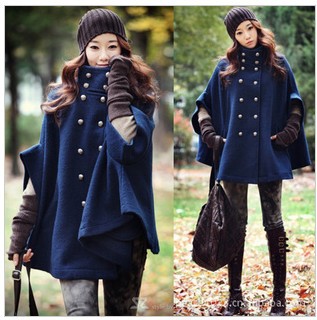 Winter mm plus size maternity clothing double breasted wool woolen cloak overcoat outerwear cape f3301